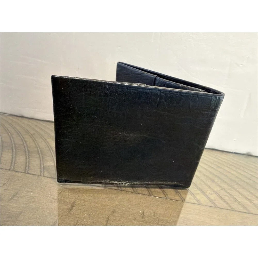 Rolfs mens leather wallet USA Black Billfold Buffalo Calf Bifold